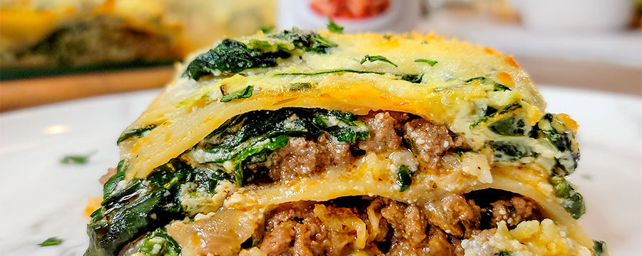 Spinach and ground beef Palmsticcio