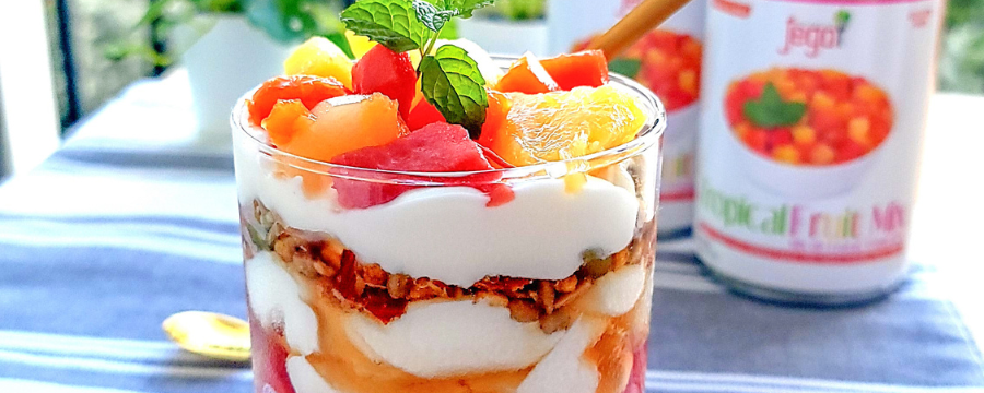 Yogurt and Tropical Fruits Parfait